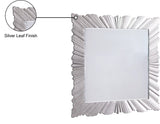 Silverton Silver Leaf Contemporary Mirror - Hand-Carved Starburst Design for Elegant Home Décor