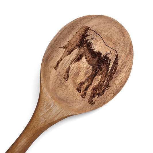 Blue Stallion Rocky Horse Acacia Wood Spoon