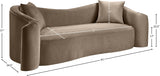 Destin 91" Velvet Upholstered Upholstered Sofa