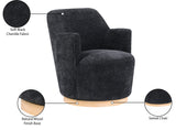 Clarita Swivel Accent Chair - Stylish Chenille Comfort with Natural Wood Base for Modern Living Spaces