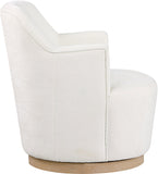 Clarita Swivel Accent Chair - Stylish Chenille Comfort with Natural Wood Base for Modern Living Spaces