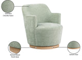 Clarita Swivel Accent Chair - Stylish Chenille Comfort with Natural Wood Base for Modern Living Spaces