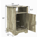Nightstand with Charging Station Wooden Rustic 2 Count