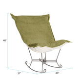Scroll Puff Rocker Bella Moss Titanium Frame