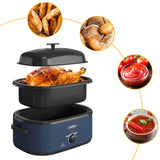 20QT Roaster Oven, Electric Roaster with 3 Compartments
