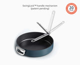 Space Folding Handle Ceramic Non-stick 30cm Blue Frying Pan
