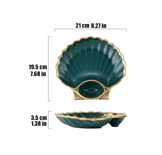 8 Inch Shell Ceramic Dinner Plate for Serving
