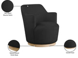 Clarita Swivel Accent Chair - Stylish Chenille Comfort with Natural Wood Base for Modern Living Spaces