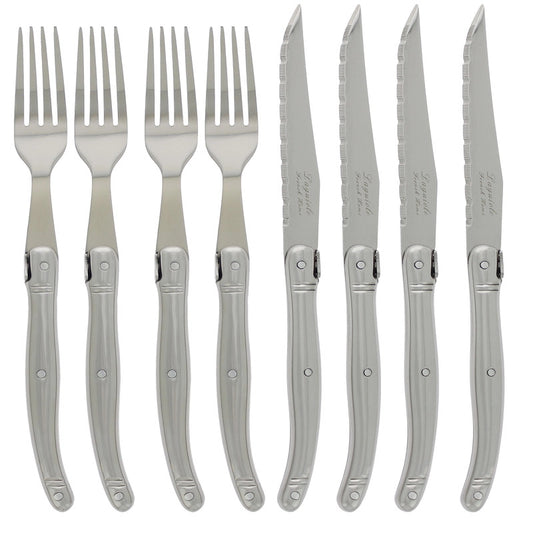 Laguiole Stainless Steel Steak Knife & Fork Set, 8pc