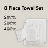 8-Piece 800gsm Cotton Absorbent Towel Set, Taupe