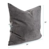Pillow 24 x 24 Pana Charcoal - Down Alternative Insert