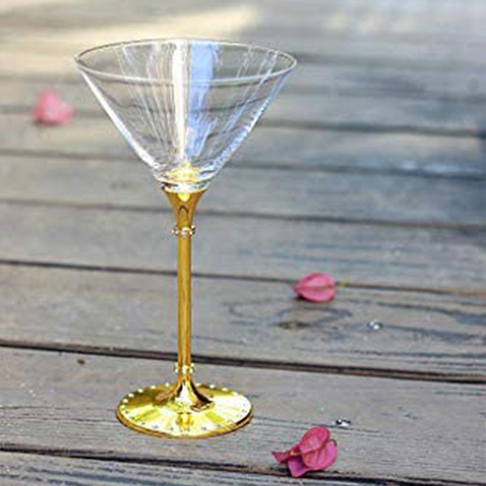 Gold Cocktail, Martini & Champagne Glasses Rhinestone DIAMOND