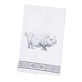 Black & White Emily the Pig Tea Towel