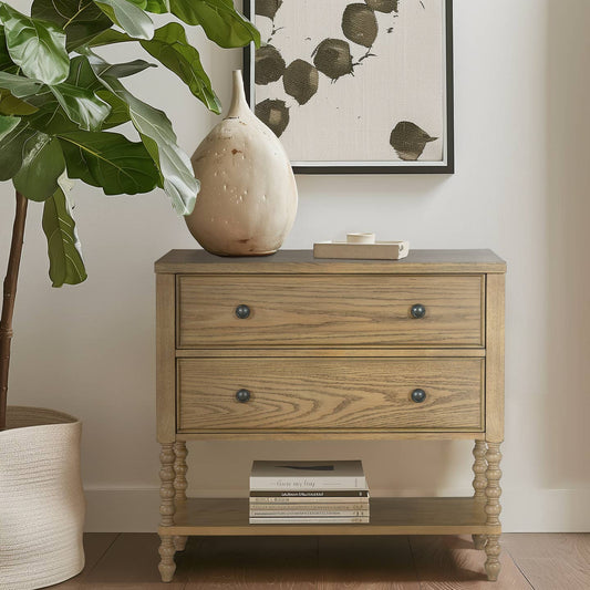Traditional 2-Drawer Accent Chest, Natural
