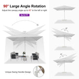 PURPLE LEAF White Outdoor Umbrella Left-Right Tilting Patio Cantilever Umbrella