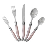 Laguiole 20-Piece Stainless Steel Flatware Set, Petal Pink