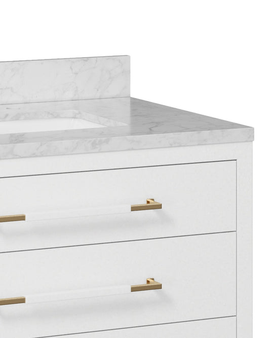 Verona 36" White Vanity with Rectangular Undermount Sink
