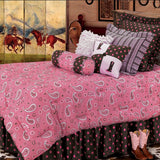 Pink Paisley Bedding Set, Super Queen Pink