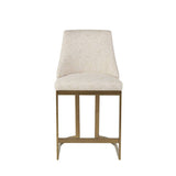 Rounded Back 26"H Upholstered Counter Stool Barstools, Cream