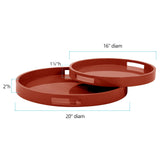 Saint Tropez Round Tray Set of 2 - Intense Rust