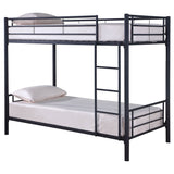 Hayward Metal Twin Over Twin Bunk Bed Black