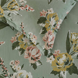 7 Piece Vintage Floral Comforter Set, Green