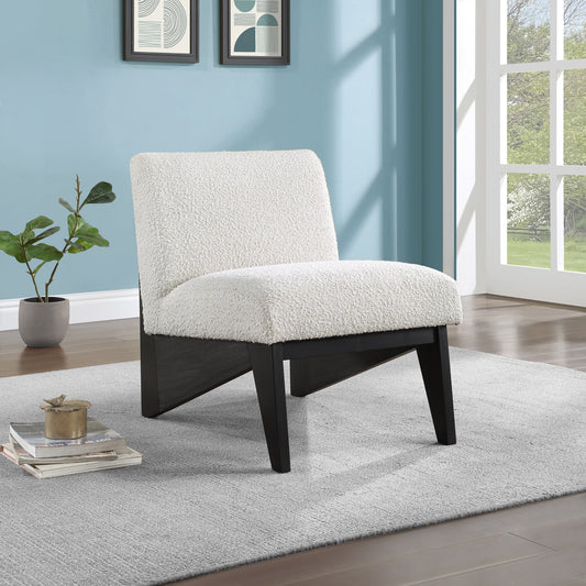 Chapman Cream Boucle Fabric Accent Chair - Elegant Comfort for Living Room, Bedroom, or Dorm Space