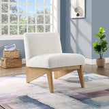 Chapman Cream Boucle Fabric Accent Chair - Elegant Comfort for Living Room, Bedroom, or Dorm Space