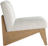 Chapman Cream Boucle Fabric Accent Chair - Elegant Comfort for Living Room, Bedroom, or Dorm Space