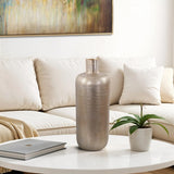 Etched Crossways Short Neck Bottle Vase- Large