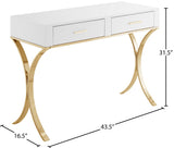 Monroe Contemporary Vanity/Desk/Console Table with Gold Stainless Steel Legs - Stylish Versatility