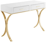 Monroe Contemporary Vanity/Desk/Console Table with Gold Stainless Steel Legs - Stylish Versatility