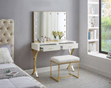 Monroe Contemporary Vanity/Desk/Console Table with Gold Stainless Steel Legs - Stylish Versatility