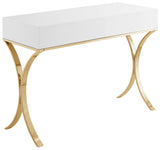 Monroe Contemporary Vanity/Desk/Console Table with Gold Stainless Steel Legs - Stylish Versatility