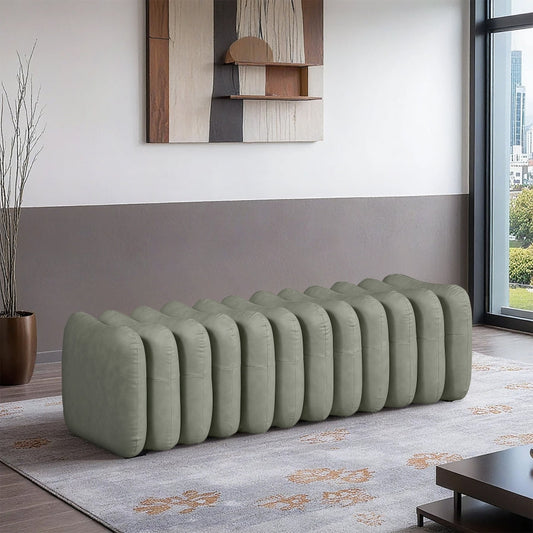 Atticus Vegan Leather Upholstered Bench