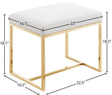 Monroe Faux Leather Contemporary Ottoman with Elegant Stainless Steel Base for Any Room Decor