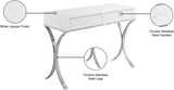 Monroe Contemporary Vanity/Desk/Console Table with Elegant Chrome Legs and Chic White Finish