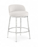 Ferro - Upholstered Counter Stool With Brushed Silver Base