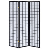 Carrie 3-Panel Room Divider Folding Shoji Screen Black
