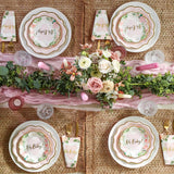 Pink Floral Baby Shower Onesie Tableware Set