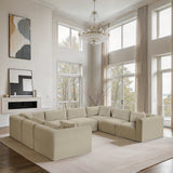 Shaggy 140" Corduroy Performance Fabric Upholstered Upholstered Modular Sectional