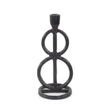 Double Circle Arman Aluminum Candlestick in Black
