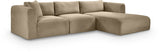 Shaggy 114" Corduroy Performance Fabric Upholstered Upholstered Modular Sectional