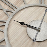 Grey Wooden Wall Clock with Roman Numerals