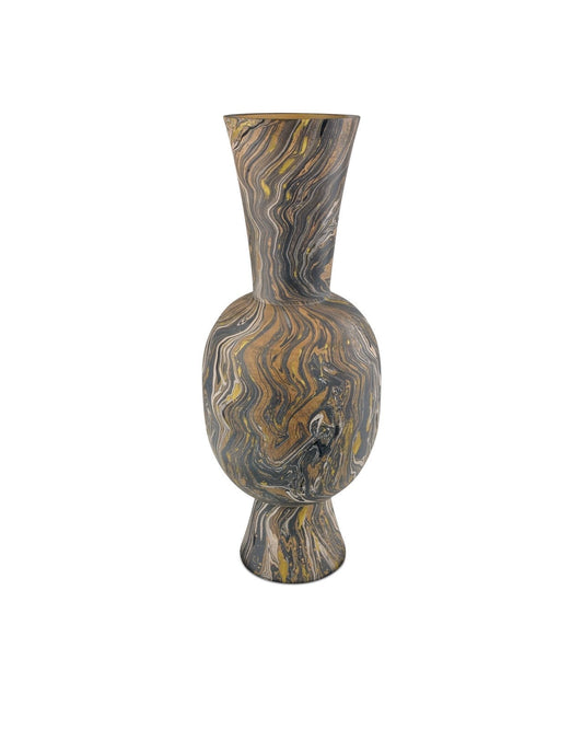 Brown Marbleized Tall Vase