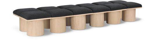 Pavilion Bench: Luxurious Boucle Fabric Seating with Art Deco Design for Entryway and Bedroom Decor