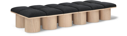 Pavilion Bench - Luxurious Channel-Tufted Seating with Art Deco Design for Entryway or Bedroom