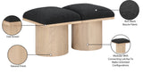 Pavilion Bench: Luxurious Channel-Tufted Seat in Elegant Oak Veneer, Art Deco Design for Stylish Spaces