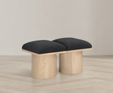 Pavilion Bench: Luxurious Channel-Tufted Seat in Elegant Oak Veneer, Art Deco Design for Stylish Spaces