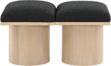 Pavilion Bench: Luxurious Channel-Tufted Seat in Elegant Oak Veneer, Art Deco Design for Stylish Spaces